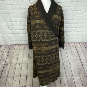 RL Jeans Native Print Mock Wrap Dress